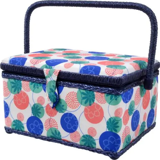 SINGER&reg; Large Florence Floral Print Sewing Basket with Sewing Kit {4}