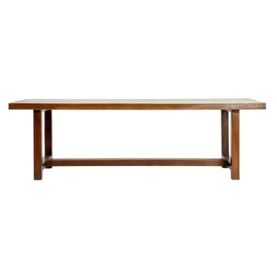 Hello Honey&reg; Elegant Acacia Trestle Bench Walnut {5}