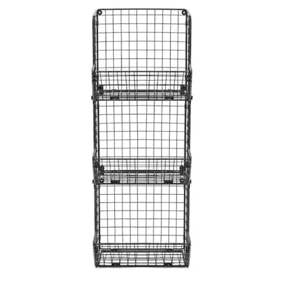 Sorbus 32" Black 3-Tier Fruit Basket Stand {1}