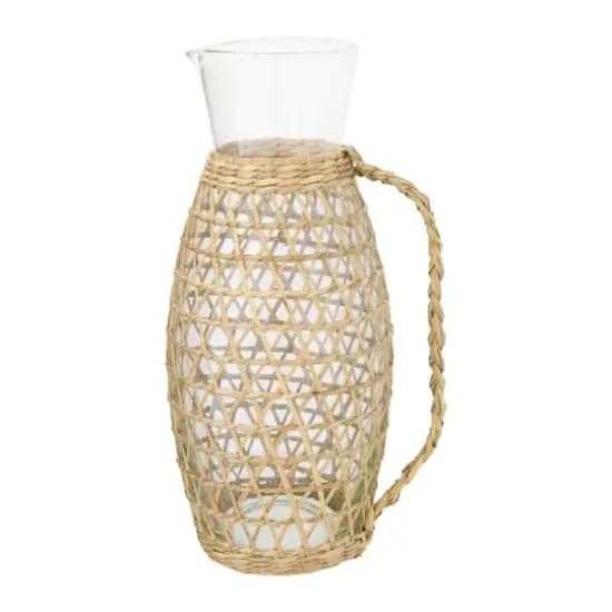 Hello Honey&reg; 9.5" Glass Pitcher with Seagrass Weave Jacket & Handle {4}