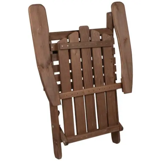 36" Classic Folding Wooden Adirondack Chair Brown {7}