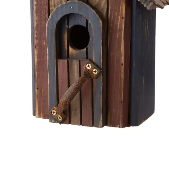 Glitzhome&reg; Patriotic Hand Painted Wood Bird House {10}