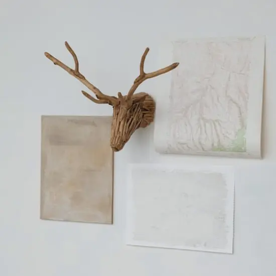 Hello Honey® 11.75" Natural Teakwood Root Deer Head Wall Art {5}