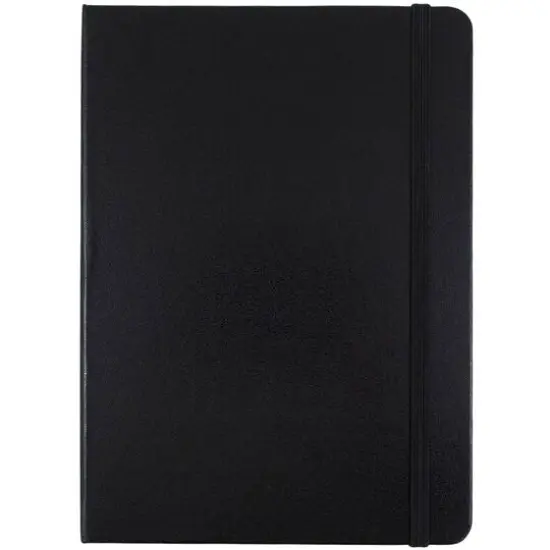 JAM Paper Medium Hardcover Notebook with Elastic Band Black {1}