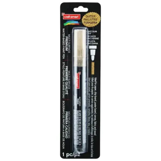 Glitter Medium Tip Multi-Surface Premium Paint Pen by Craft Smart&reg; Gold {5}