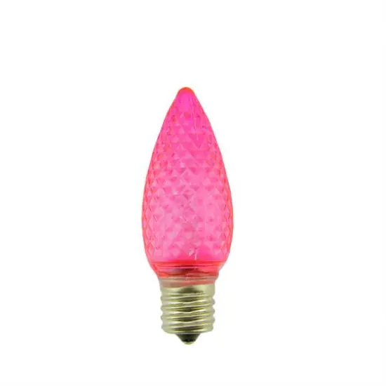 Faceted Transparent LED Christmas Replacement Bulbs, 4ct. Pink {1}