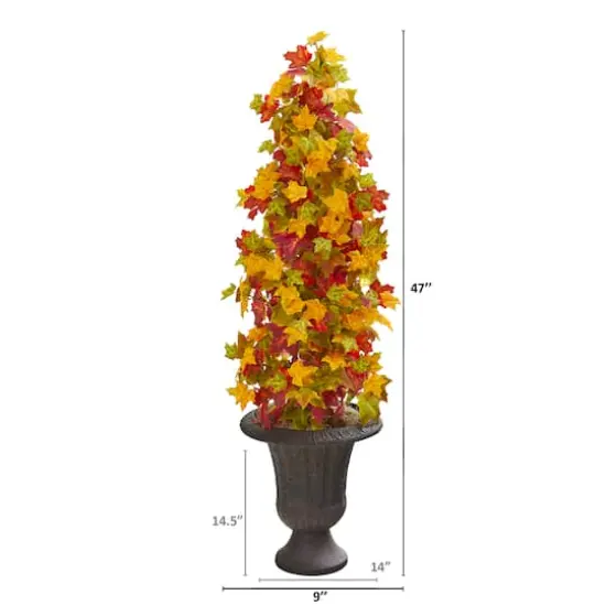 4ft. Autumn Maple Tree in Decorative Brown Urn {3}