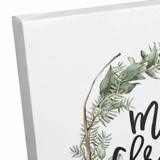 Merry Christmas Wreath Canvas Wall Art {4}