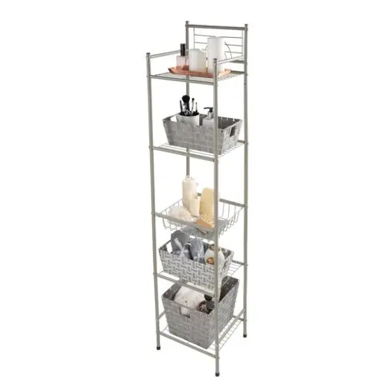 Bath Bliss Satin Nickel Bronze 5-Tier Storage Shelf {6}