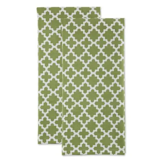 DII&reg; Lattice Dishtowels, 2ct. Antique Green {5}