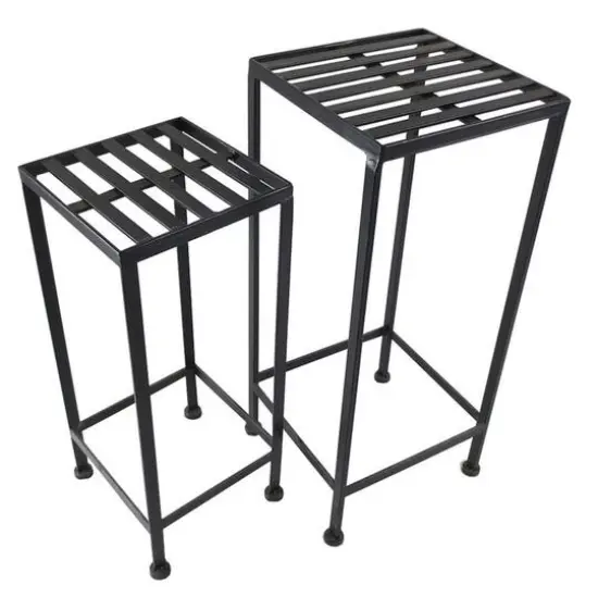 Santa's Workshop Black Iron Plant Stands Set {1}