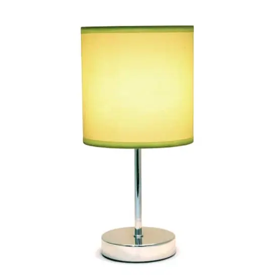 Creekwood Home Nauru 12" Brushed Nickel Petite Metal Stick Table Lamp Green {6}