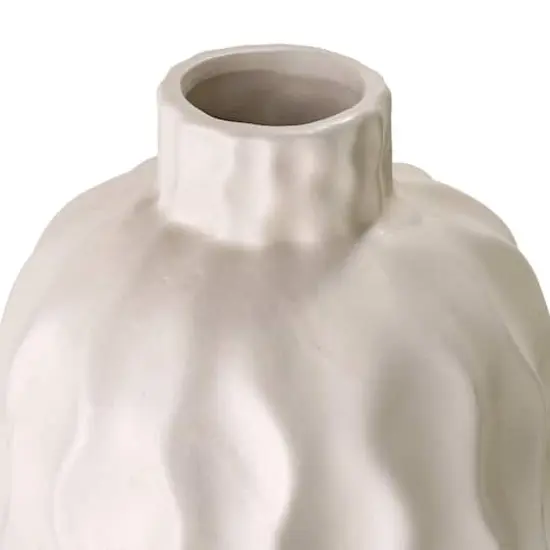 American Art Decor 19.5" Porcelain Purity Tabletop Vase Cream {4}