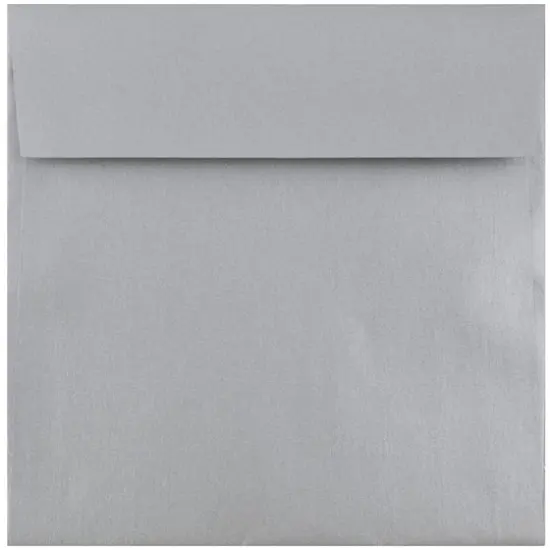 JAM Paper 6.5" x 6.5" Square Metallic Invitation Envelopes, 50ct. Silver Stardream {1}