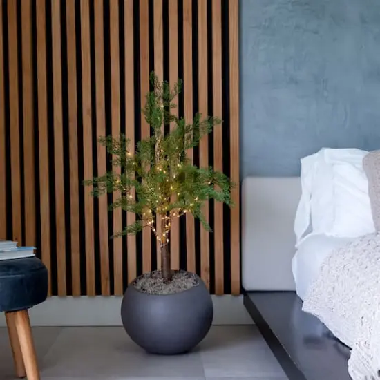 3ft. Pre-Lit Artificial Cypress Tree with Warm White LED Lights {3}