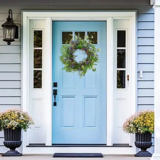 22" Lavender & Greenery Wreath {4}