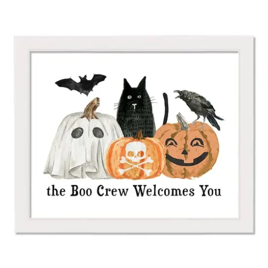 The Boo Crew Welcomes You White Framed Print Wall Art {1}