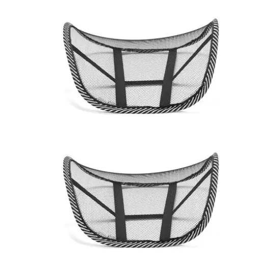 Mind Reader Black Mesh Lumbar Support Adjustable Cushion Set {9}