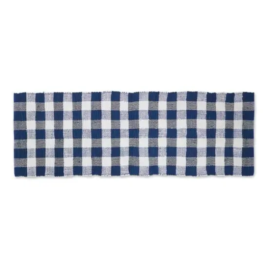 DII&reg; Buffalo Check Rag Rug, 2.25ft. x 6ft. Navy {1}