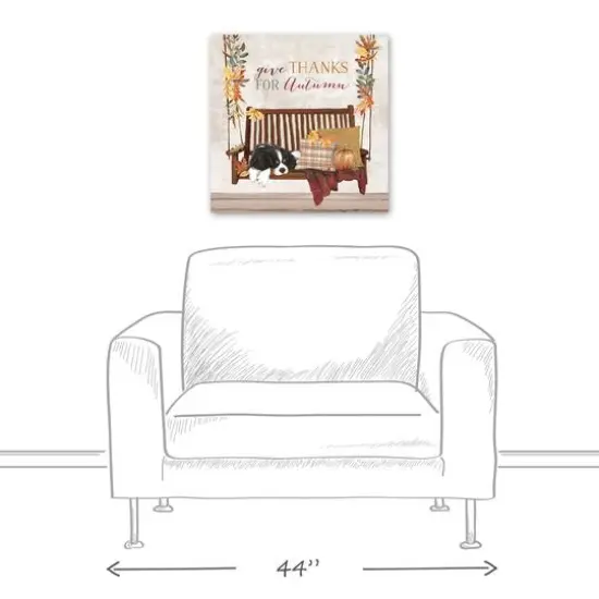 Autumn Porch Swing Canvas Wall Art {6}
