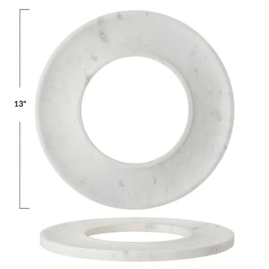 Hello Honey&reg; 13" White Marble Circle Cracker & Cheese Tray {4}
