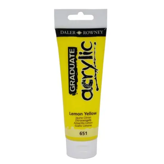 Daler-Rowney&reg; Graduate Acrylic Paint, 120mL 651 Lemon Yellow {1}