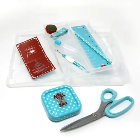 Dritz&reg; Blue Essential Sewing Box Kit {3}