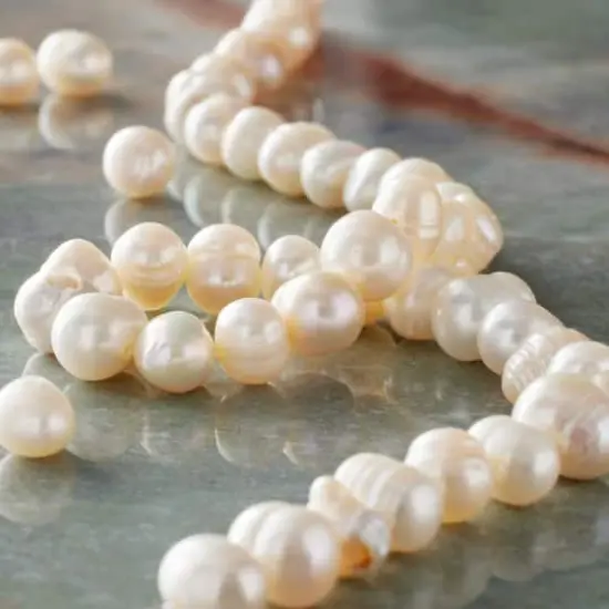 White Pearl Rondelle Beads, 8mm by Bead Landing&trade; {3}