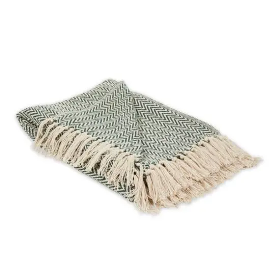 DII&reg; Handloom Chevron Throw Hunter Green {1}