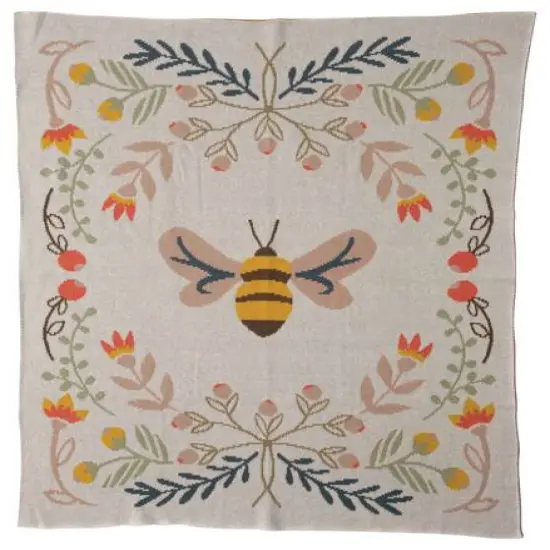 Hello Honey&reg; Cotton Knit Baby Blanket with Bee Pattern {4}
