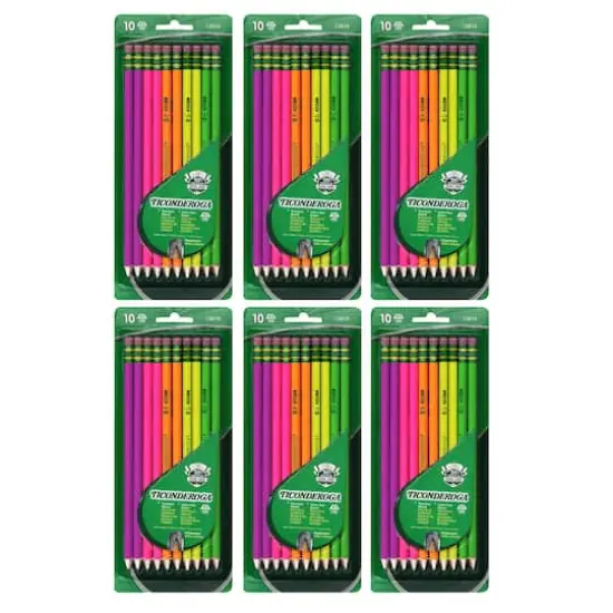 Ticonderoga&reg; Neon Pencils, 6 Packs of 10 {1}