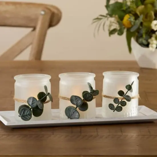 Kate Aspen 4 Piece Frosted Votive & Tray Set {3}