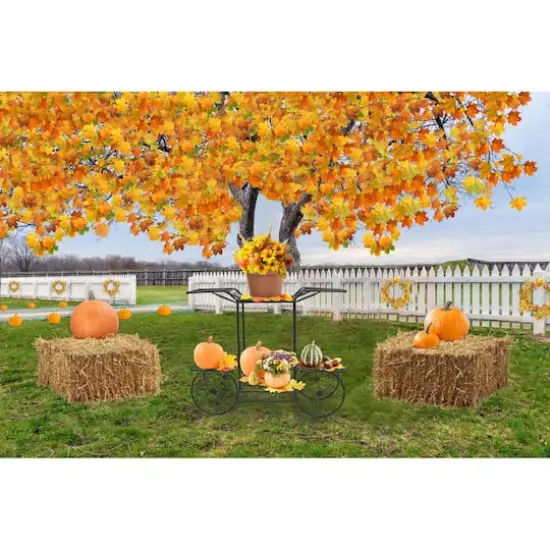 Sorbus 25.5" Black Cart Stand Pot Plant Holder {5}