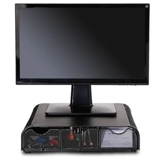 Mind Reader Mesh Storage Monitor Stand Black {7}