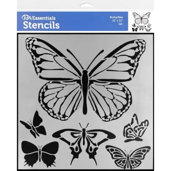 PA Essentials Butterflies Stencil, 12" x 12" {1}