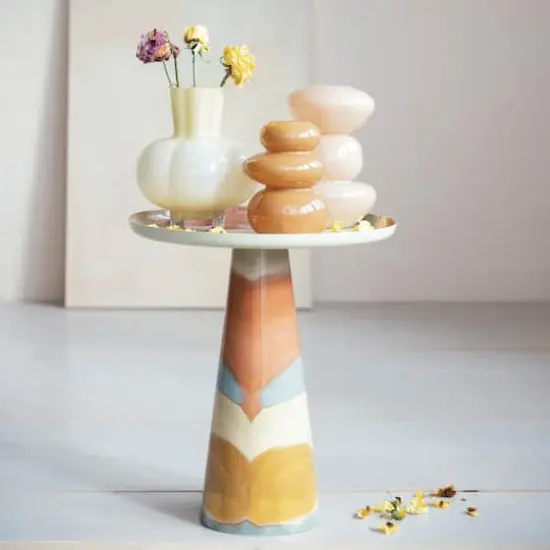 Hello Honey&reg; Multicolor Vibrant Mosaic Enameled Metal Table {4}