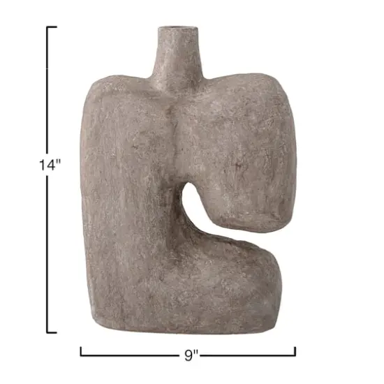 Hello Honey&reg; 14" Modern Abstract Decorative Paper Mache Vase Gray {7}