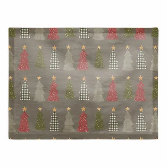 Gray Tree Pattern Cotton Twill Placemat {1}