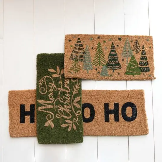 Hello Honey&reg; Natural & Black Ho Ho Ho Double Coir Doormat {3}