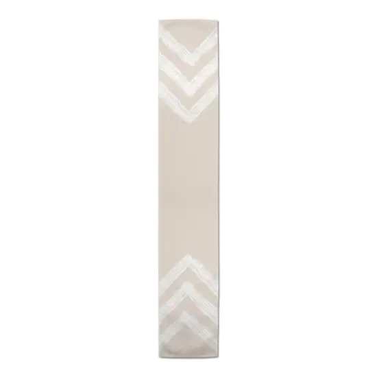7.5ft. Neutral Zags Cotton Twill Table Runner {4}