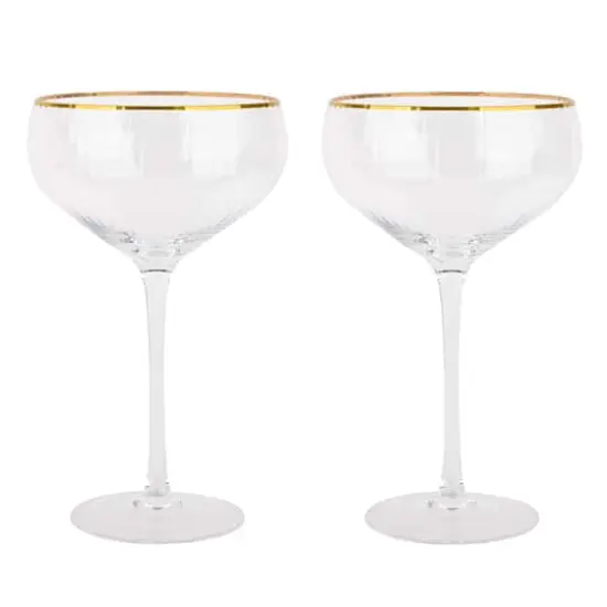 11oz. Clear Coupe Glasses with Gold Rim, 2ct. by Celebrate It&trade; {1}