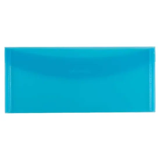 JAM Paper Blue Plastic Tuck Flap Closure 4.25" x 9.75" Envelopes, 12ct. {1}