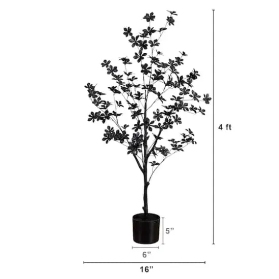 4ft. Artificial Halloween Black Enkianthus Tree {3}