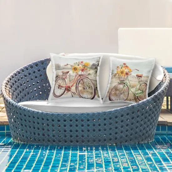 Stupell Industries Rustic Autumnal Bicycles Outdoor Printed Pillow {3}