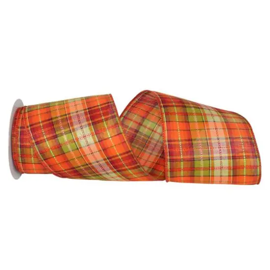 JAM Paper 2.5" x 10yd. Seasonal Fall Supreme Plaid Wired Ribbon {1}