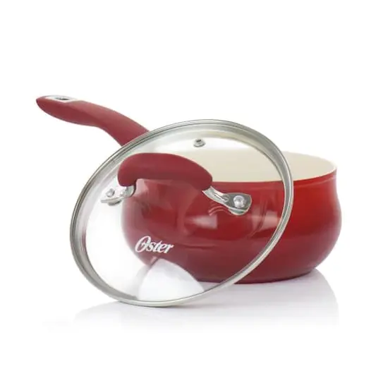 Oster Corbett 8-Piece Red Nonstick Aluminum Cookware Set {7}