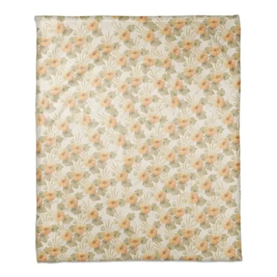 Watercolor Pumpkin Coral Fleece Throw {1}