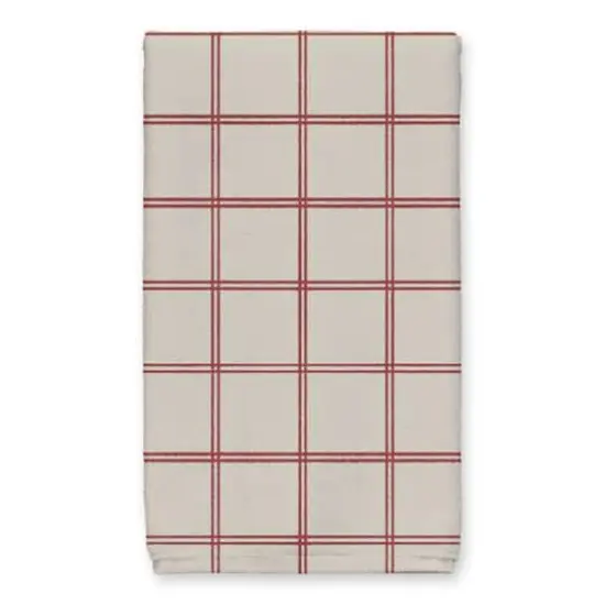 Be Cozy Red and Cream Check Tea Towel - Set of 2 {4}