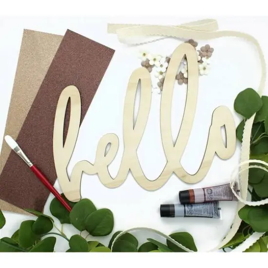 Leisure Arts&reg; 12" Hello Wood Word {4}