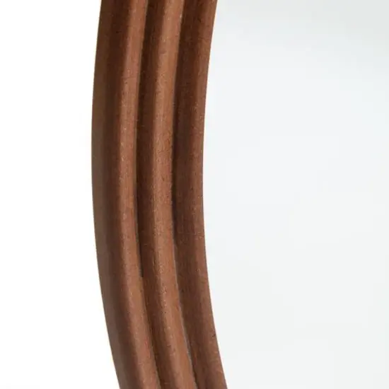 Habitat Decorative 30" Brown Carved Circular Wall Mirror {6}